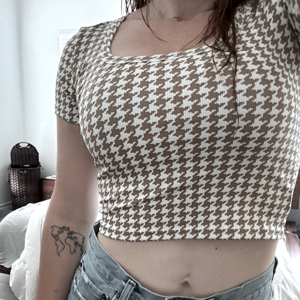 Houndstooth Cropped Top